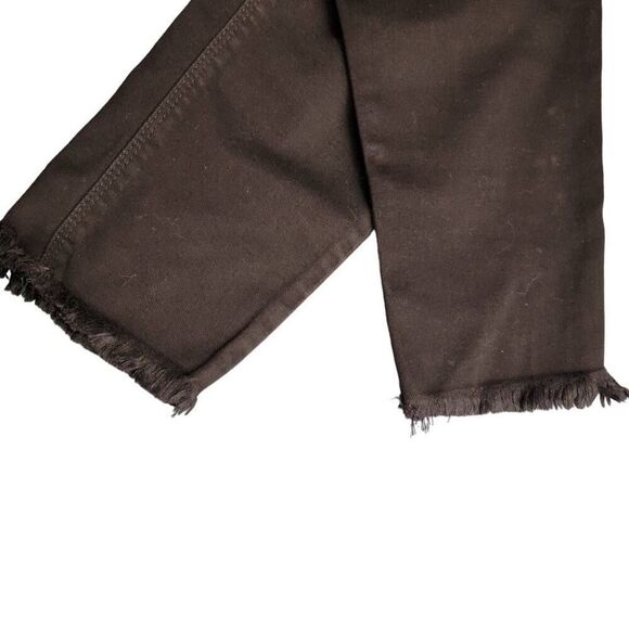 Just Black Cropped Distressed Ripped Raw Hem Torn Up Black Jeans - Picture 5 of 13